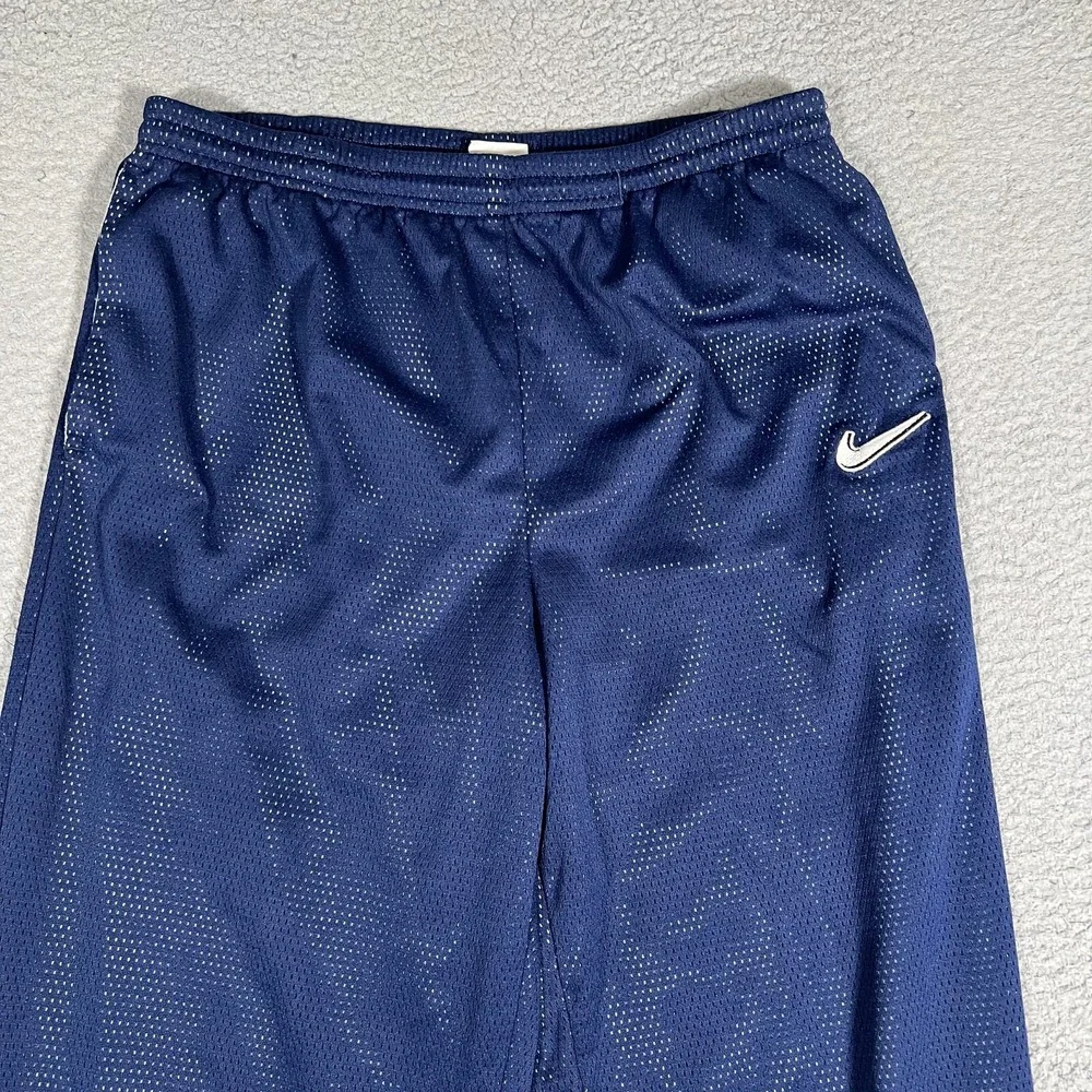 Nike Pants Mens Large Blue Vintage Mesh‎ Basketball Warm Up Ankle Zip Pockets
